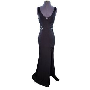 City Studio Black Embellished Evening Dress Sz 3